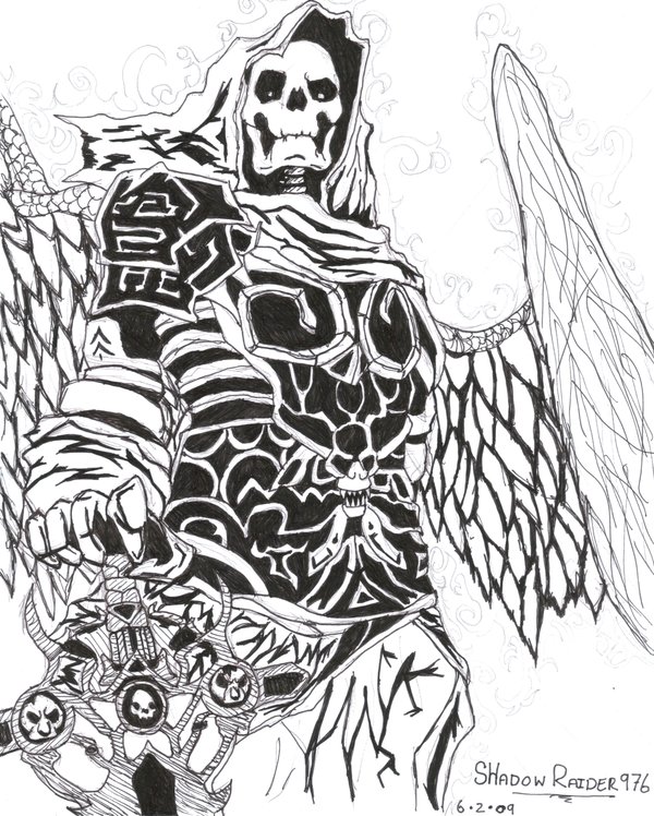 600x748 Skeleton Drawing Fantasy For Free Download - Skeleton Warrior Drawing