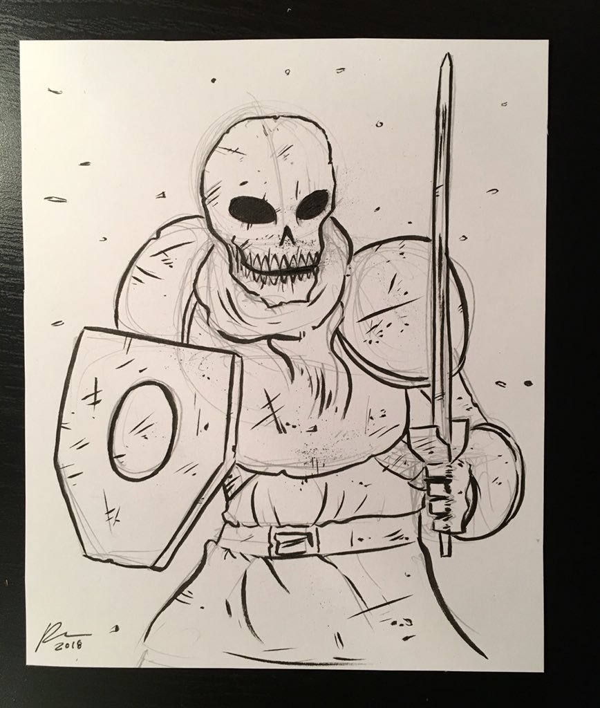 868x1024 Ben Allen On Twitter A Skeletal Warrior - Skeleton Warrior Drawing