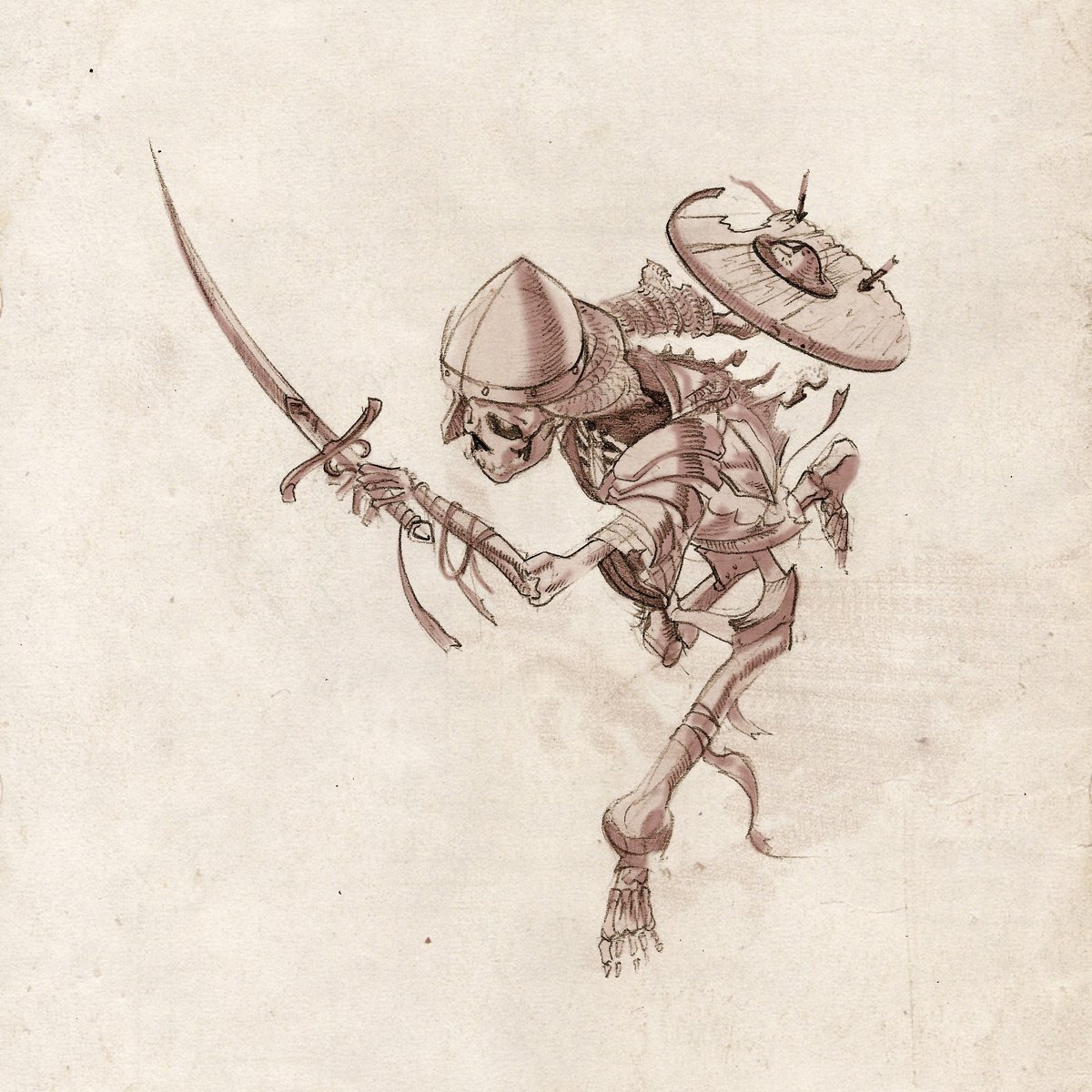 1200x1200 Cyangmou On Twitter Charging Skeleton Warrior, Quicksketch As - Skeleton Warrior Drawing