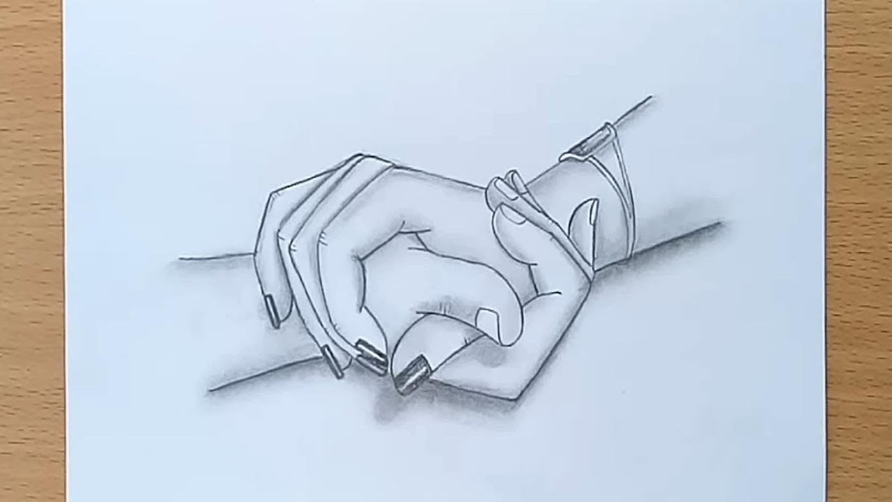 1280x720 Holding Hands Pencil Sketch How To Draw Holding Hands - Sketch Hand Drawing