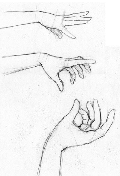 400x589 How To Draw Reaching Hands - Sketch Hand Drawing