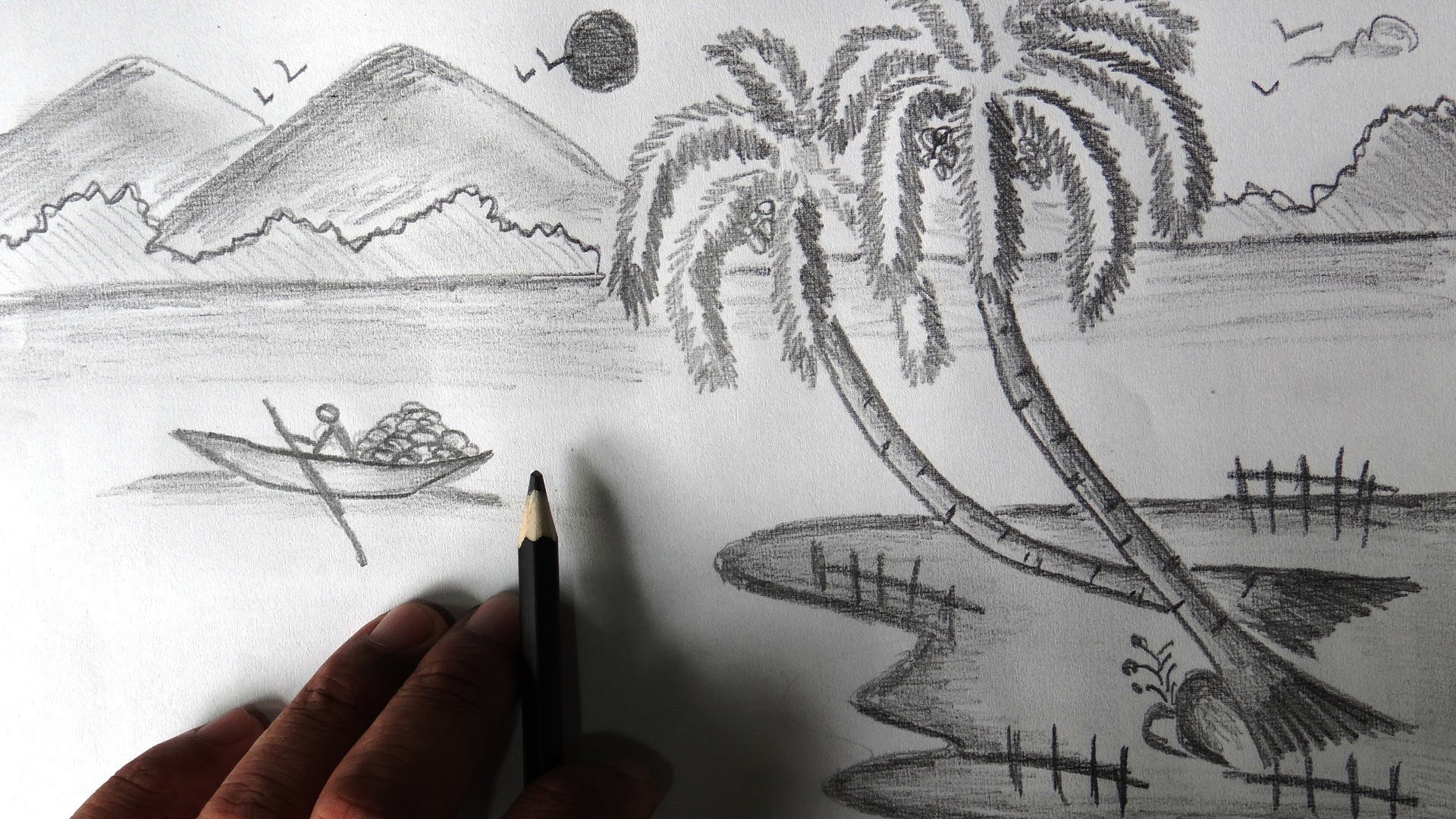 1920x1080 easy sketch drawing of nature easy nature drawing images easy - Sketch Nature Drawing