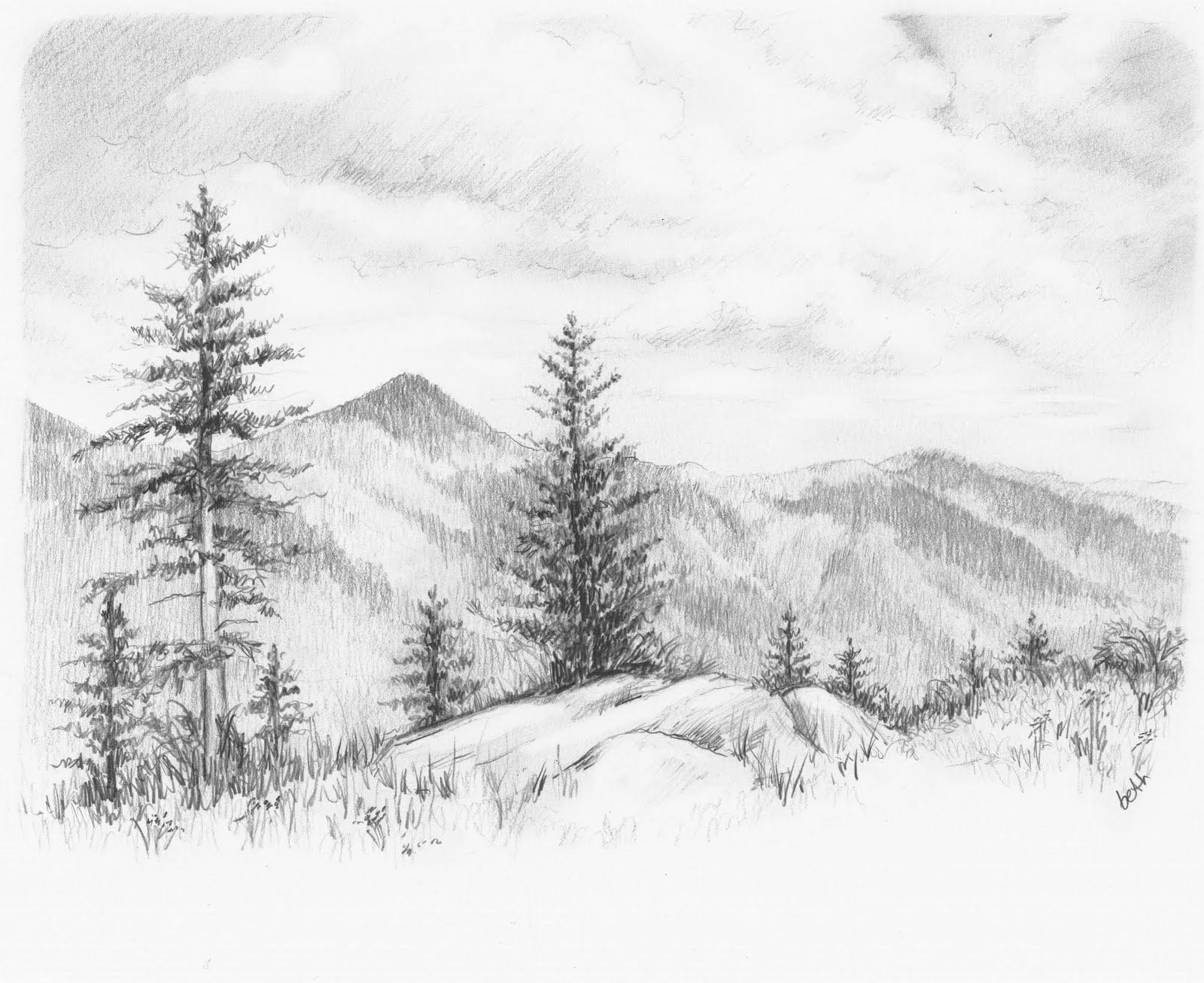 1600x1306 Scenery Drawing Nature How To Draw A Scenery Color Pencil - Sketch Nature Drawing