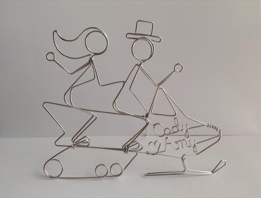 900x681 love ski doo personalized snowmobile wedding cake topper - Ski Doo Drawing