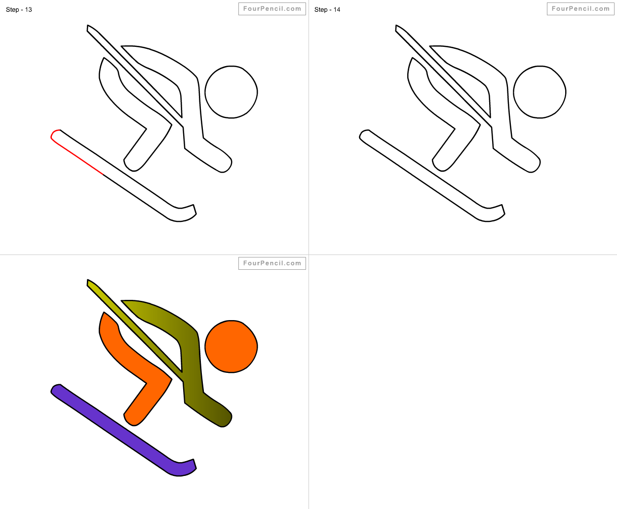 1250x1032 how to draw ski for kids step - Ski Drawing