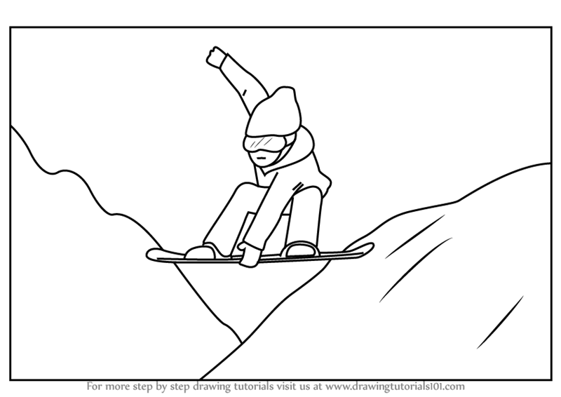 800x566 learn how to draw a boy skiing - Ski Drawing