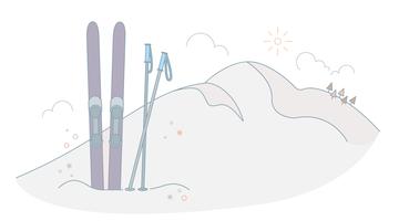 360x200 ski free vector art - Ski Drawing