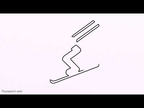 480x360 how to draw cartoon ski drawing step - Ski Drawing