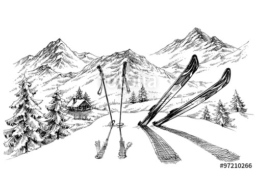 500x336 holidays - Ski Lift Drawing