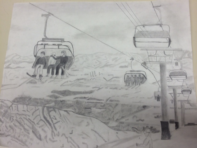 640x480 perspective drawing - Ski Lift Drawing