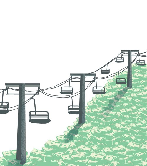 500x564 alms for the lift bogus basin's nonprofit ski model stands alone - Ski Lift Drawing