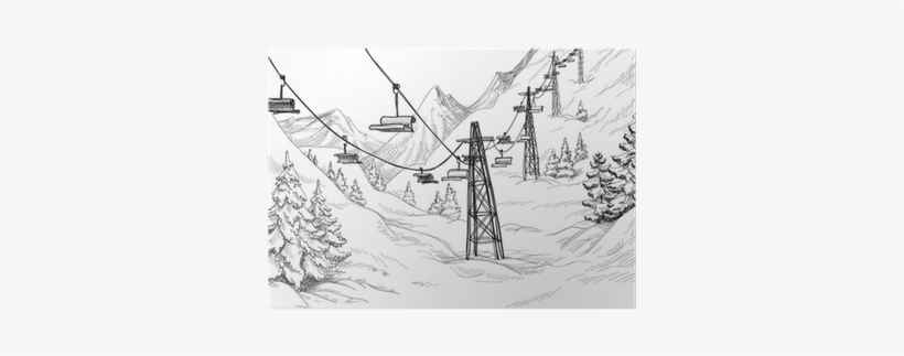 820x323 banner boho drawing mountain - Ski Lift Drawing