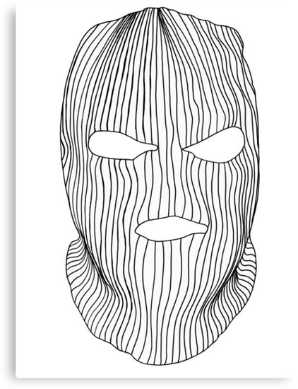 Ski Mask Canvas Print - Ski Mask Drawing. 