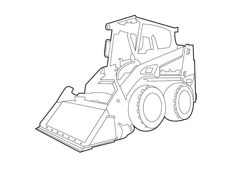 Skid Steer Drawing at PaintingValley.com | Explore collection of Skid ...