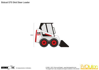 400x283 bobcat skid steer loader vector drawing - Skid Steer Drawing