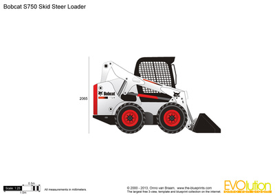 400x283 bobcat skid steer loader vector drawing - Skid Steer Drawing