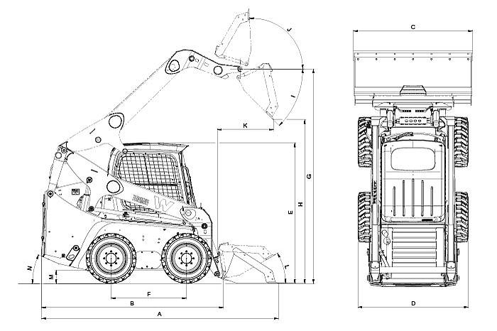 700x466 wacker neuson vertical lift skid steer loader wacker neuson - Skid Steer Drawing
