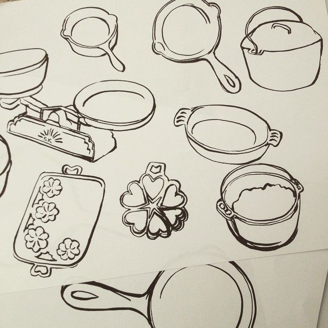 640x640 i only meant to draw a skillet then went cast iron crazy - Skillet Drawing