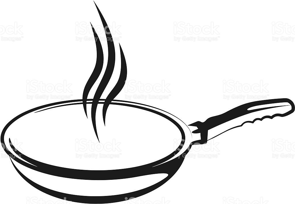 1024x708 illustration with a pan symbol iron born outline drawings - Skillet Drawing