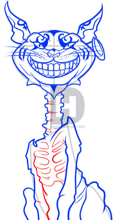 450x720 how to draw cheshire cat, american mcgee, step - Skinny Cat Drawing