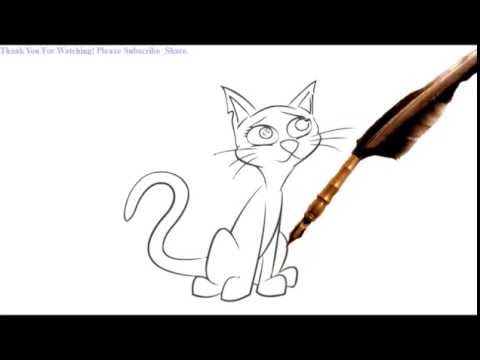 480x360 how to draw a skinny cat cartoon - Skinny Cat Drawing