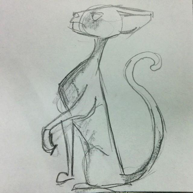 640x640 kristen pauline on twitter skinny cat doodle on a note! uh i - Skinny Cat Drawing