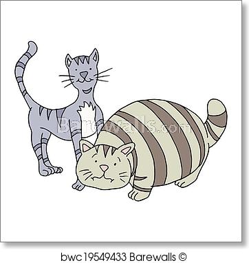 362x382 fat and skinny cats, art print barewalls posters prints - Skinny Cat Drawing