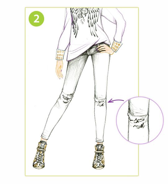 540x589 selection sketches skinny jeans style - Skinny Jeans Drawing