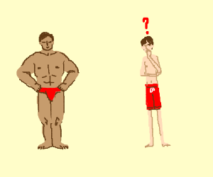 300x250 skinny guy confused about strong guy drawing - Skinny Man Drawing