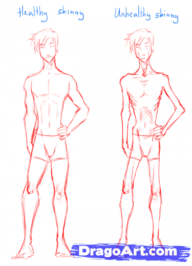 375x520 learn how to draw skinny people, draw skinny bodies, anatomy - Skinny Person Drawing