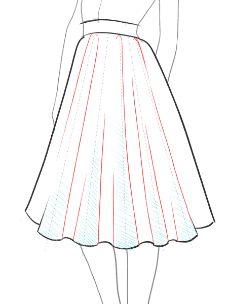 450x600 how to draw a flare skirt drawing drawings, drawing anime - Skirt Drawing