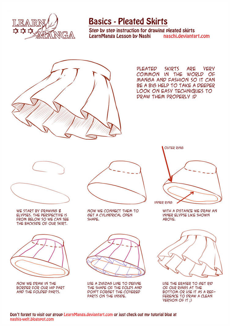 752x1063 learn manga basics pleated skirts - Skirt Drawing
