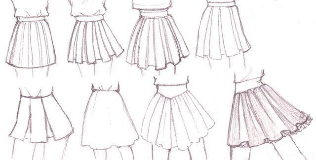 640x325 how to draw a pleated skirt - Skirt Drawing