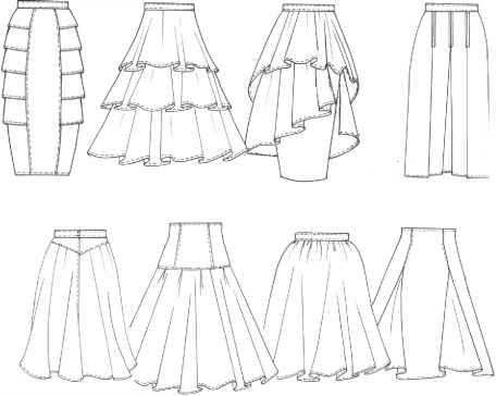 456x364 Finishings And Trimmings - Skirt Flat Drawing