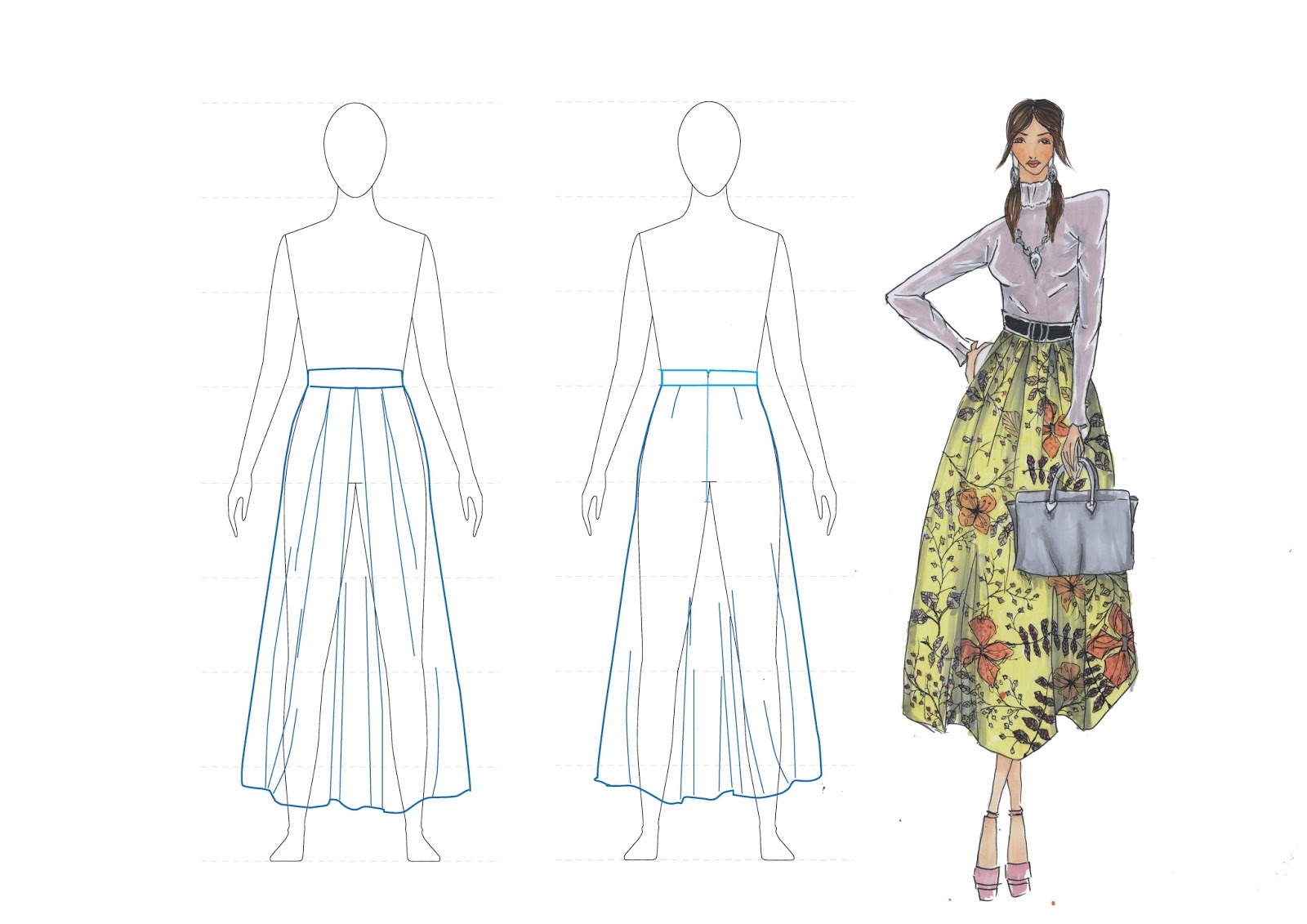 1600x1131 computerized technical drawing week final blog post - Skirt Flat Drawing