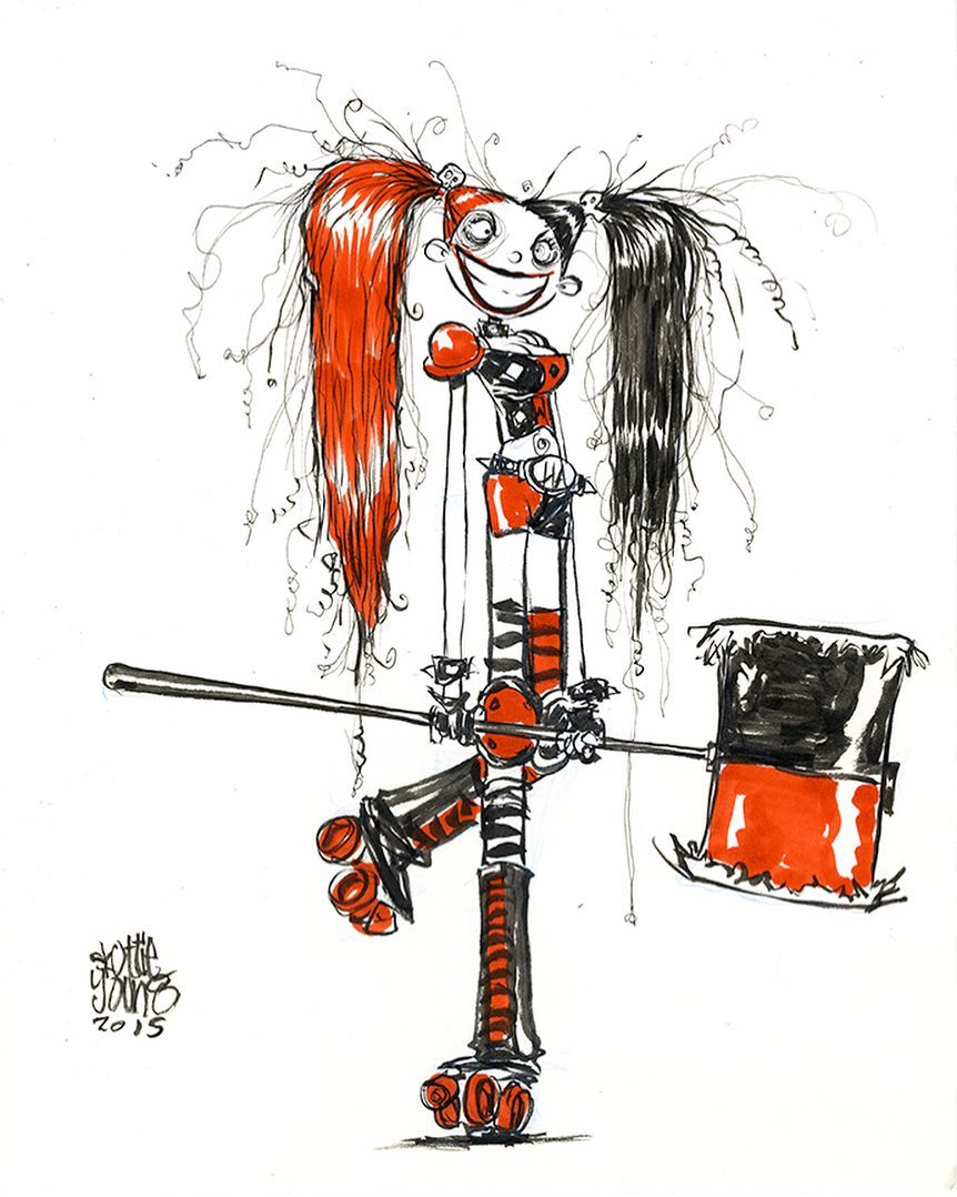 862x1078 harley quinn - Skottie Young Drawings