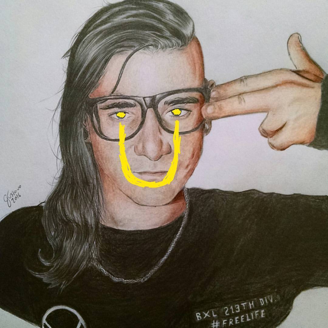 1080x1080 Sadmograph - Skrillex Drawing