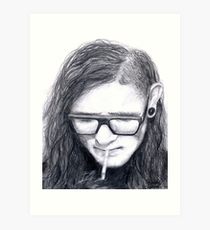 210x230 Skrillex Drawing Art Prints Redbubble - Skrillex Drawing