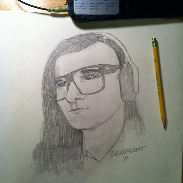 640x640 Skrillex Drawing Pencil Drawing Of Skrillex Dahvehzone - Skrillex Drawing