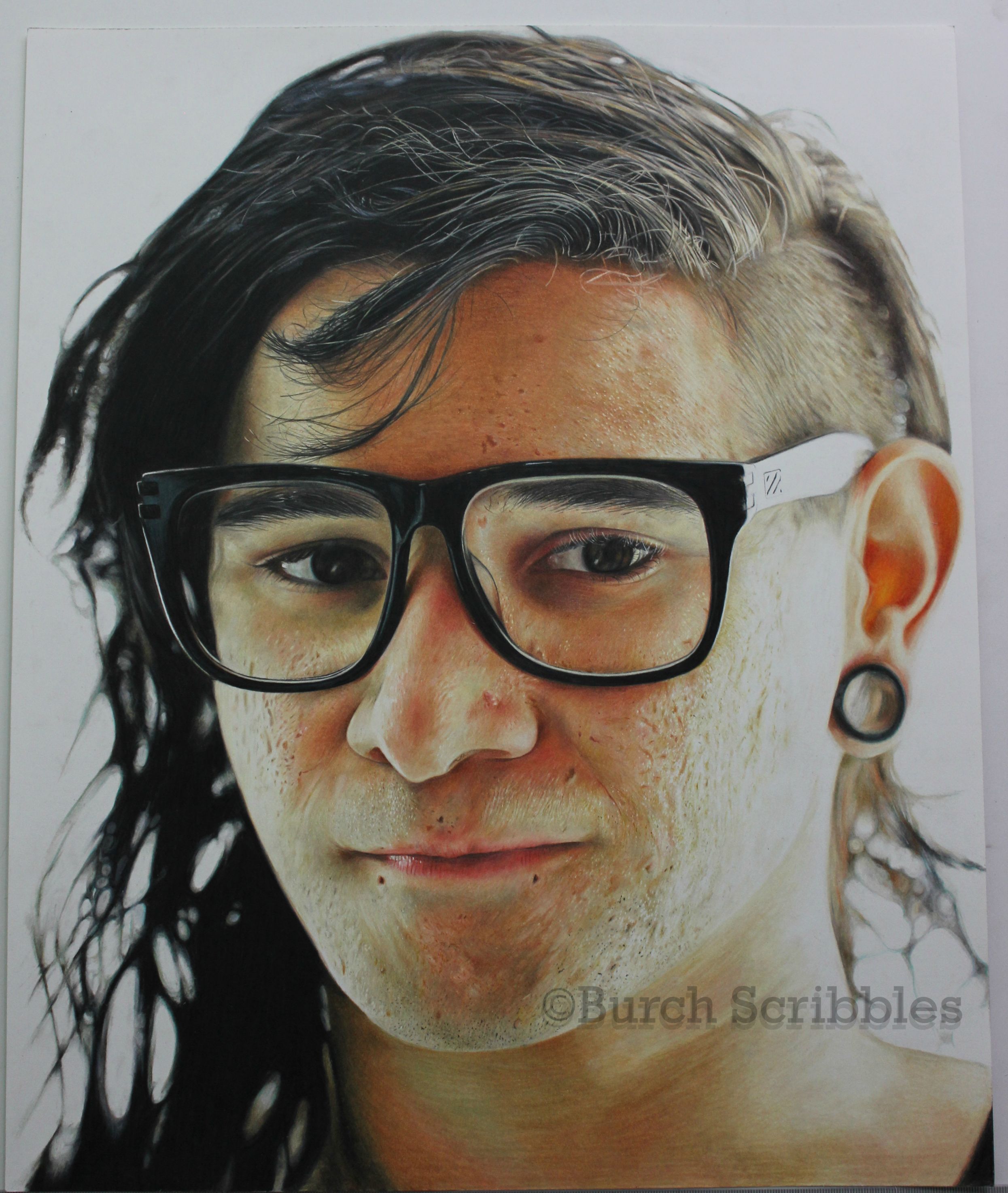 2491x2949 Drawing Of Skrillex, Coloured Pencil, X - Skrillex Drawing