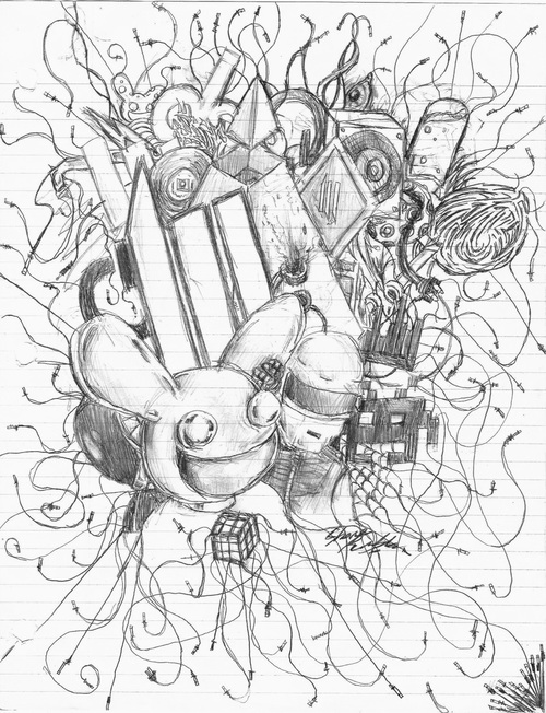 500x652 Edm Fan Art - Skrillex Logo Drawing