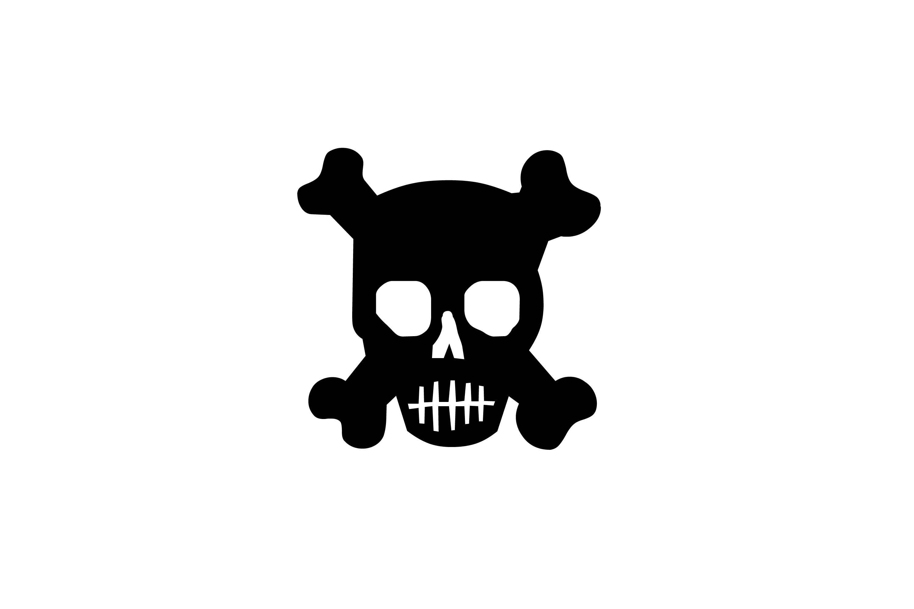 3000x2000 Image Of Skull Creepyhalloweenimages - Skull And Bones Drawing