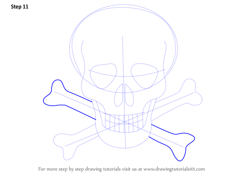 844x598 Learn How To Draw Skull With Crossbones - Skull And Bones Drawing