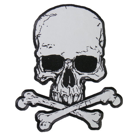 480x480 motorcycle biker uniform back patch x reflective - Skull And Crossbones Drawing