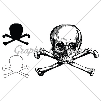 325x325 Skull Crossbones Drawing - Skull And Crossbones Drawing