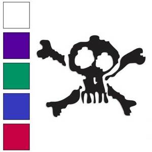 300x300 skull crossbones pixel drawing decal sticker choose color + size - Skull And Crossbones Drawing