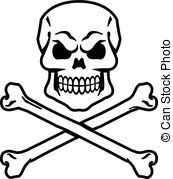 173x179 Skull And Crossbones Drawing With Skull In The Center - Skull And Crossbones Drawing