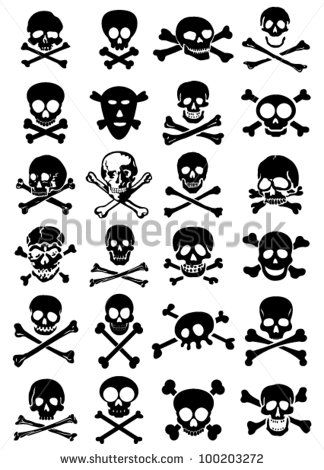 324x470 Skulls Crossbones Vector Collection In White Background - Skull And Crossbones Drawing