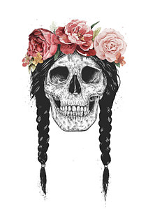 212x300 Skull Rose Drawings Fine Art America - Skull And Rose Drawing