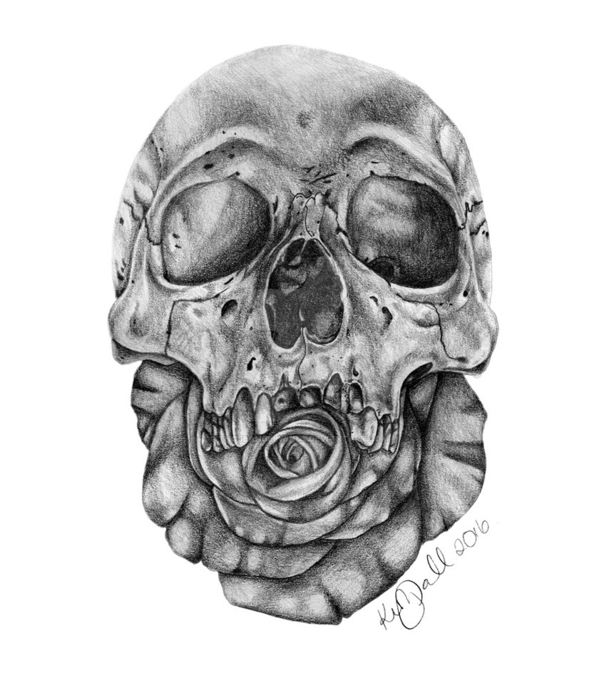 840x951 Skull And Rose Drawing - Skull And Rose Drawing